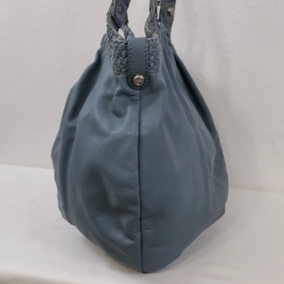 💥FINAL PRICE💥 Allison Scott Blue-Gray Pleated Leather Shoulder Bag - Picture 4 of 16